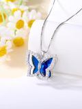 TOUPOP Sterling Silver Birthstone Butterfly Pendant Necklace-0-2