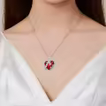 TOUPOP Sterling Silver Crystal I Love You Mom Heart Jewelry Gift-0-1