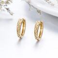 wholesale 14K Gold Faceted Hoop Earrings - 3D Diamond Cut Design-0-2