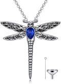 wholesale Sterling Silver Stone Dragonfly Urn Necklace for Ashes w Filling Tool-0-47