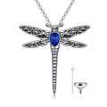 wholesale 925 Sterling Silver Dragonfly Urn Pendant Necklace Turquoise Stone Oxidized Memorial Jewelry-0-47