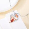 wholesale  Sterling Silver Zircon Butterfly Heart Necklace for Women Birthday Gift -0-2