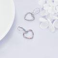 wholesale 925 Sterling Silver Heart-Shaped Multi-Color Cubic Zirconia Leverback Earrings for Women-0-2