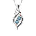 wholesale 925 Sterling Silver Twisted Pendant With Purple Stones-0-11