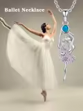 TOUPOP Sterling Silver Ballerina Pendant Necklace Ballet Jewelry Gift-0-1