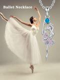 TOUPOP Sterling Silver Ballerina Pendant Necklace Ballet Jewelry Gift-0-1
