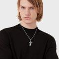 wholesale 925 Sterling Silver Mens Cross Necklace w/ 3D Anchor & Rope Design Pendant-0-1