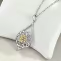 TOUPOP Sterling Silver Necklaces Tulips Sunflower Rose Lotus Daisy Hummingbird Red Cardinal Owl Jewelry Gifts-0-1