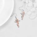wholesale 925 Sterling Silver Rose Cross Earrings With Moonstone-0-4