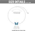 wholesale 14K Gold Chain with Blue Enamel Butterfly Charm Bracelet for Women - Animal Lovers' -0-2