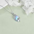 wholesale 925 Sterling Silver Dragonfly Moonstone Pendant Necklace for Women Gifts-0-2