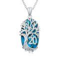 TOUPOP Sterling Silver Turquoise Tree Of Life Pendant Necklace Gift For Women-0-0