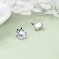 wholesale  Sterling Silver Moonstone Cat Frog Fox Axolotl Panda Cow Monkey Stud Earrings -0-8