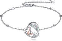 wholesale 925 Sterling Silver Alice in Wonderland Heart Charm Bracelet for Women Gifts-Wonderland