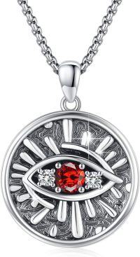 wholesale 925 Sterling Silver Red Evil Eye Pendant  24-Y-Red Evil Eye Necklace