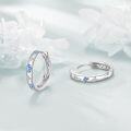 wholesale 925 Sterling Silver Blue Crystal Butterfly Huggie Hoop Earrings for Women-0-4