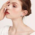 wholesale 925 Sterling Silver Cute Golden Retriever Heart Earrings-0-1