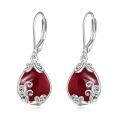 wholesale 925 Sterling Silver Teardrop Earrings Wholesale With Blue Gemstone And Scroll Design-0-17
