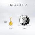 wholesale 14K Gold Amber Necklace For Women 14k Gold Teardrop Necklace Gold Jewelry Gift For Women (amber)-0-3