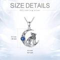 TOUPOP Sterling Silver Celtic Knot Wolf Medallion Pendant-0-5