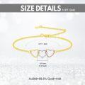 wholesale 14K Yellow White Rose Gold Tri-Color Hearts Circle Link Chain Bracelet Infinite Love s for Her-0-5