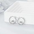 wholesale 925 Sterling Silver Owl Hoop Earrings - Cute Bird  for Girls and Women-0-1