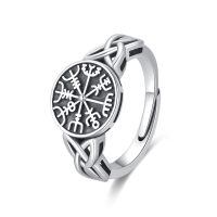 wholesale 925 Sterling Silver Valknut Rune Circle Viking Rings Wholesale With Knot Design-Viking Ring(Runen1）