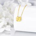 wholesale 10K Gold Square Puzzle Design Cubic Zirconia Pendant Necklaces Minimalist Fine s for Women and Teenage Girl-0-3