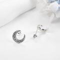wholesale 925 Sterling Silver Celtic Knot Crescent Moon Stud Earrings for Women and Men-0-3