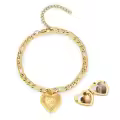 wholesale Gold 925 Sterling Silver Dragonfly Heart Photo Locket Charm Bracelet Wholesale for Women-0-7