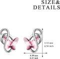 wholesale 925 Sterling Silver Blue Butterfly Crystal Long Tassel Drop Earrings With Zircon-0-5