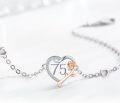 wholesale 925 Sterling Silver Rose Flower Heart Adjustable Bracelet for Women Daughter Wife Mom 75th Anniversary Gift-0-3