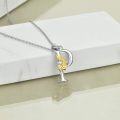 wholesale 925 Sterling Silver Gold & Sterling Silver Sunflower Initial Necklace with CZ Charm, Personalized Gift for Women-0-3
