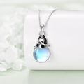 wholesale 925 Sterling Silver 925 Sterling Silver Moonstone And Panda Pendant Necklace-0-1