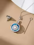 TOUPOP Sterling Silver Compass Urn Necklace For Ashes Cremation Jewelry For Men Women-0-3