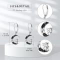 wholesale 925 Sterling Silver Rabbit Crescent Moon Star Leverback Drop Earrings -0-1