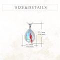 wholesale 925 Sterling Silver Teardrop Moonstone Red Cardinal Bird Vine Leaf Charm Necklace Pendant-0-3