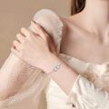 wholesale 925 Sterling Silver Pink Tourmaline Cat Bracelet, 18mm Cute Delicate Kitten Charm Jewelry Gift for Women Girls-0-3