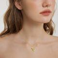 wholesale Gold-Plated 925 Sterling Silver Multi-Colored CZ Heart Pendant Necklace for Women-0-1