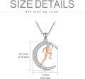 wholesale 925 Sterling Silver Running Girl Moon Pendant Necklace for Women Girls Sports Lover Gifts-0-4