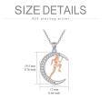 wholesale 925 Sterling Silver Running Girl Moon Pendant Necklace for Women Girls Sports Lover Gifts-0-4