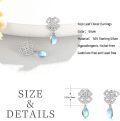 wholesale 925 Sterling Silver Clover-Shaped Moonstone & Turquoise Hypoallergenic Drop Earrings-0-3