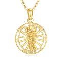 wholesale 14k Gold Saint Michael Protect Us Angel Medal Pendant Necklace-0-0