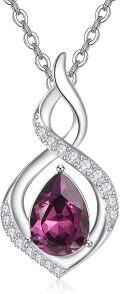 wholesale 925 Sterling Silver Infinity Birthstone Necklace for Women Mom Wife Mother s Day Gift-0-0