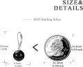 wholesale 925 Sterling Silver Black Onyx Ball Leverback Dangle Drop Earrings for Women-0-3