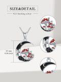 wholesale 925 Sterling Silver Crescent Moon Mushroom Pendant Necklace-0-1