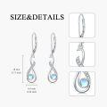 wholesale 925 Sterling Silver Infinity Moonstone Leverback Drop Earrings-0-4