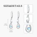 wholesale 925 Sterling Silver Moonstone Drop Earrings Platinum Plated Infinity Crystal Teardrop Dangle Earrings For Women-0-4