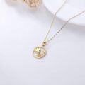 wholesale 14K Gold Cubic Zirconia Elephant Heart Pendant Necklaces for Women s-0-3