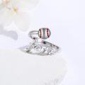 wholesale 925 Sterling Silver Faith Ball Adjustable Open Ring Sport Jewelry Gift-0-1